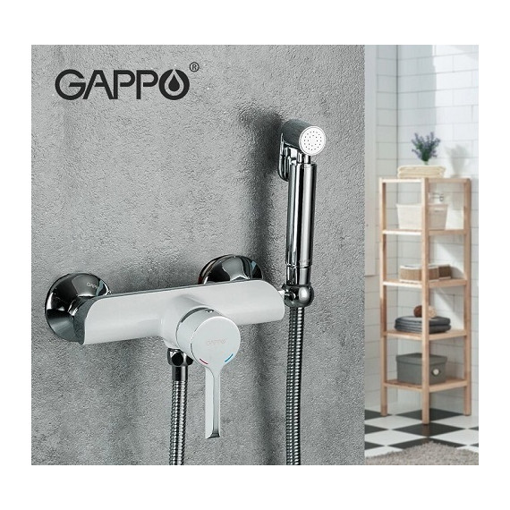 Набор для гигиенического душа Gappo G2003-8, белый/хром - 2 Набор для гигиенического душа Gappo G2003-8, белый/хром фото 2