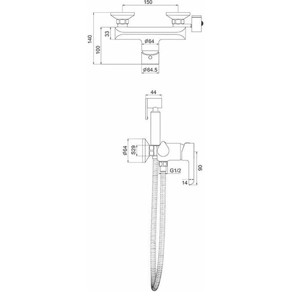 Набор для гигиенического душа Gappo G2003-8, белый/хром - 3 Набор для гигиенического душа Gappo G2003-8, белый/хром фото 3