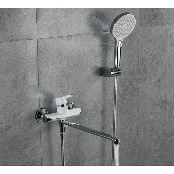 Смеситель для ванны с душевым гарнитуром Gappo G2203-8, белый/хром фото 2