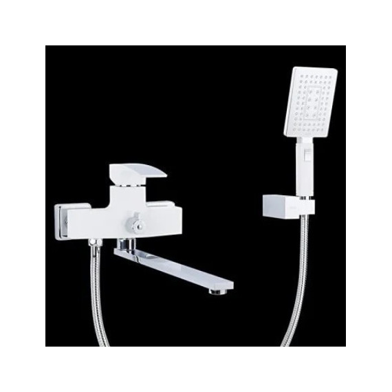 Смеситель для ванны с душевым гарнитуром Gappo Jacob G2207-7, белый/хром - 3 Смеситель для ванны с душевым гарнитуром Gappo Jacob G2207-7, белый/хром фото 3