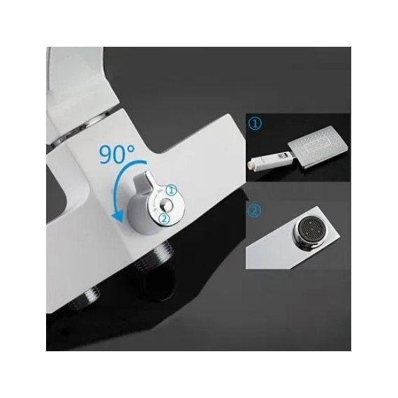 Смеситель для ванны с душевым гарнитуром Gappo Jacob G2207-7, белый/хром - 5 Смеситель для ванны с душевым гарнитуром Gappo Jacob G2207-7, белый/хром фото 5