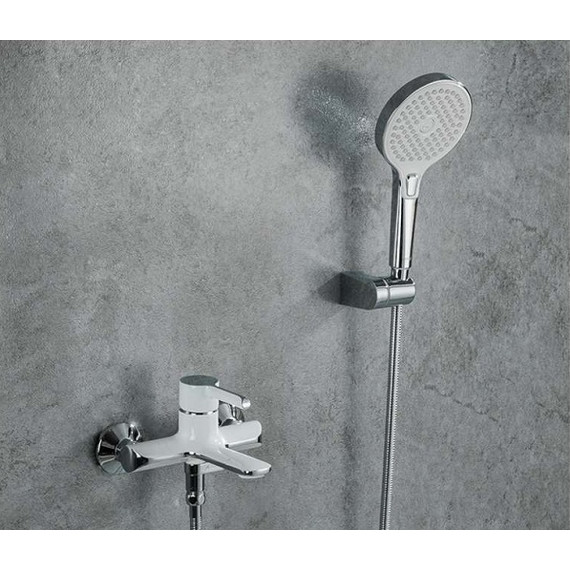 Смеситель для ванны с душевым гарнитуром Gappo G3203-8, белый/хром фото 2