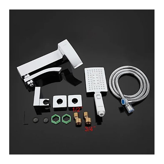 Смеситель для ванны с душевым гарнитуром Gappo Jacob G3207-8, белый/хром фото 6