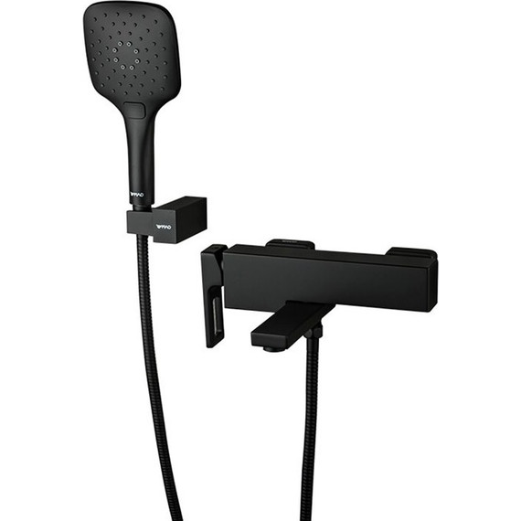 Смеситель для ванны с гарнитуром Gappo G3217-6, черный фото 