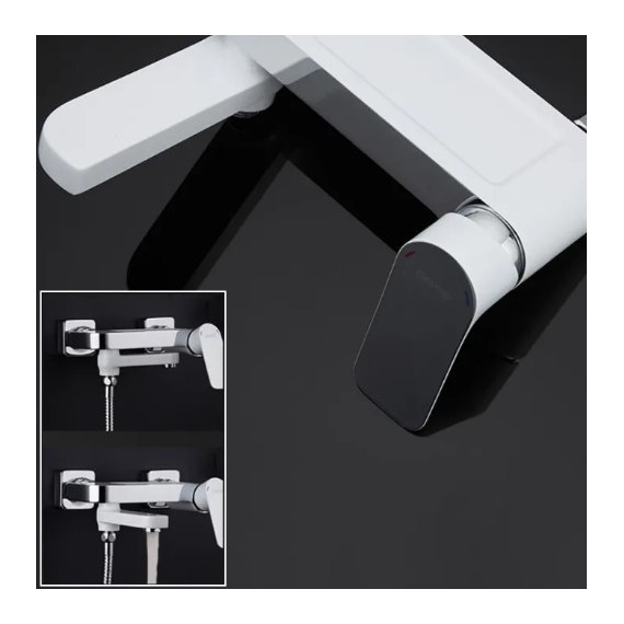 Смеситель для ванны с душевым гарнитуром Gappo G3248, белый/хром фото 4