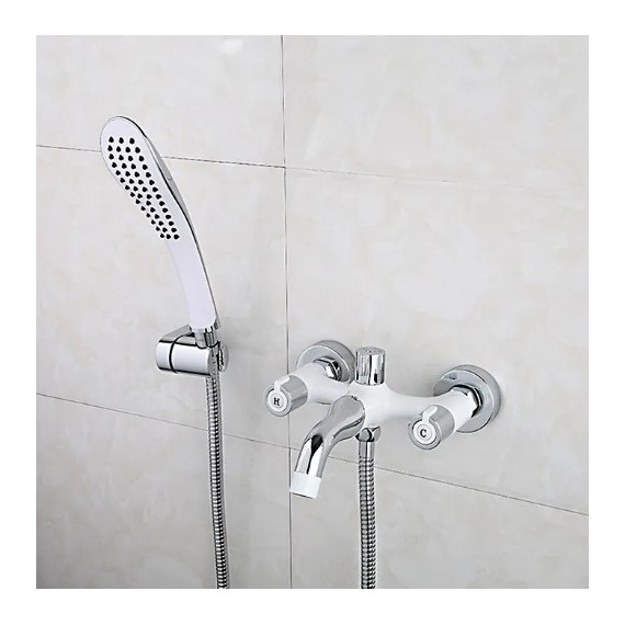 Смеситель для ванны с душевым гарнитуром Gappo Stella G3249, белый/хром фото 2