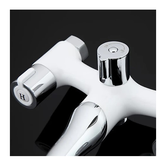 Смеситель для ванны с душевым гарнитуром Gappo Stella G3249, белый/хром фото 7