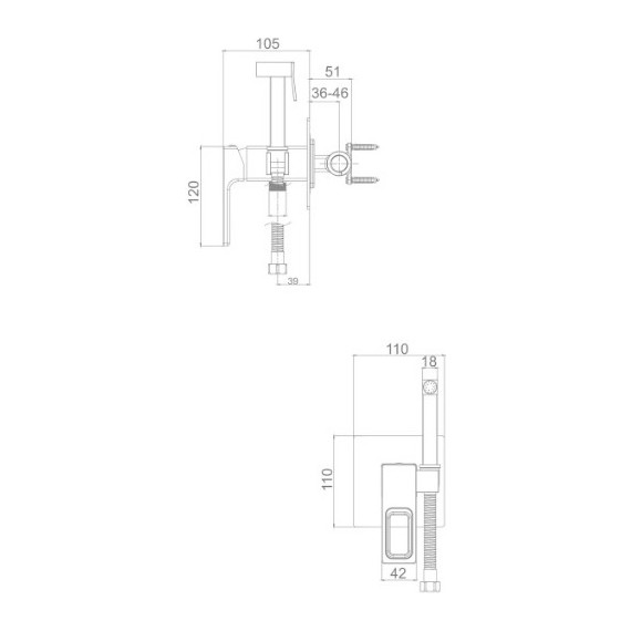 Набор для гигиенического душа Gappo G7217-8, белый/хром - 7 Набор для гигиенического душа Gappo G7217-8, белый/хром фото 7