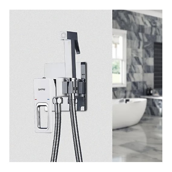 Набор для гигиенического душа Gappo G7217-8, белый/хром - 2 Набор для гигиенического душа Gappo G7217-8, белый/хром фото 2
