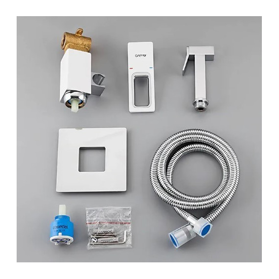 Набор для гигиенического душа Gappo G7217-8, белый/хром - 6 Набор для гигиенического душа Gappo G7217-8, белый/хром фото 6