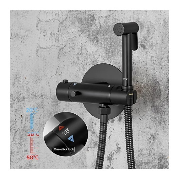 Набор для гигиенического душа с термостатом Gappo G7290-6, черный - 2 Набор для гигиенического душа с термостатом Gappo G7290-6, черный фото 2