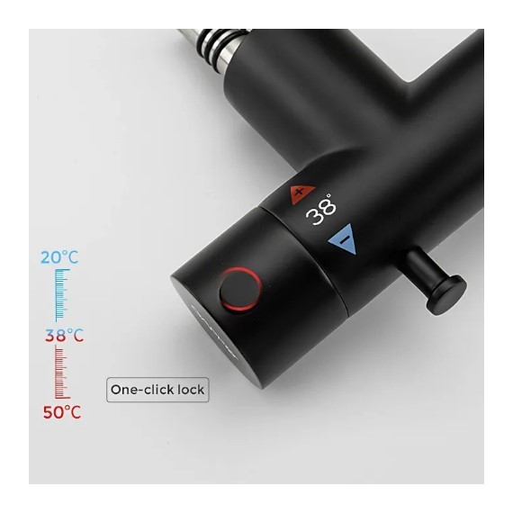 Набор для гигиенического душа с термостатом Gappo G7290-6, черный - 4 Набор для гигиенического душа с термостатом Gappo G7290-6, черный фото 4