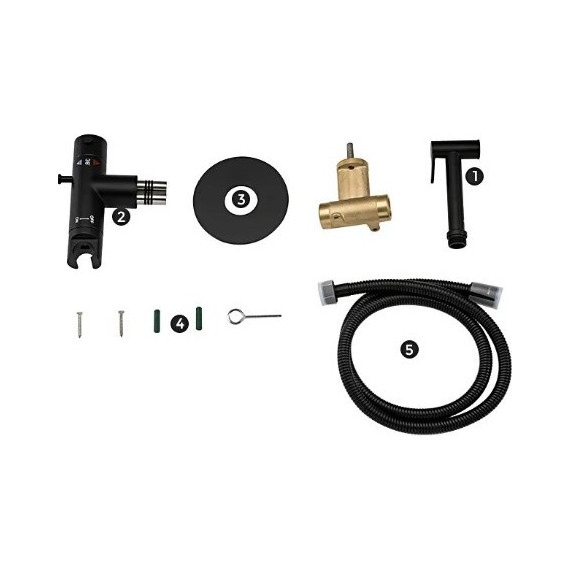 Набор для гигиенического душа с термостатом Gappo G7290-6, черный - 7 Набор для гигиенического душа с термостатом Gappo G7290-6, черный фото 7