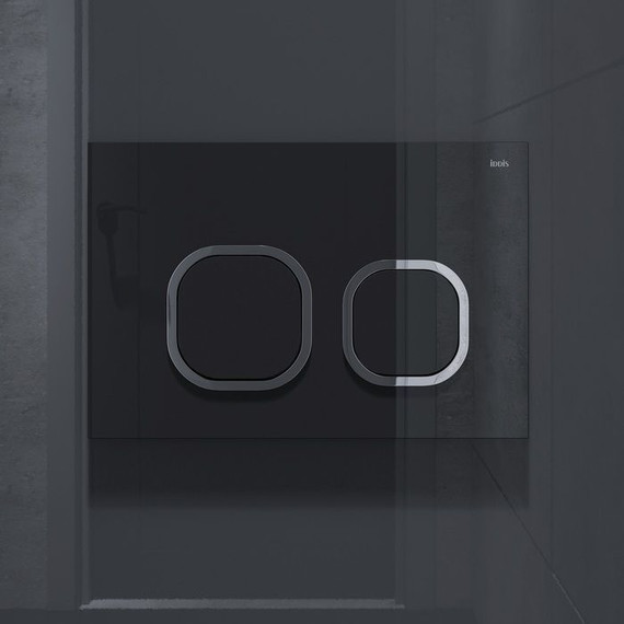 Кнопка смыва Iddis Uniglass UNG01BCi77, чёрное стекло фото 3