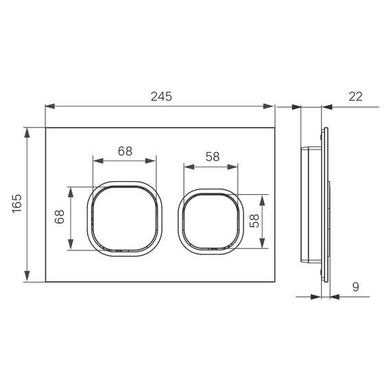 Кнопка смыва Iddis Uniglass UNG01BCi77, чёрное стекло фото 4