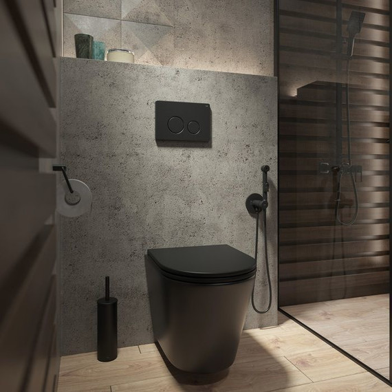 Кнопка смыва Iddis Unisteel UNS01MBi77, чёрный фото 2