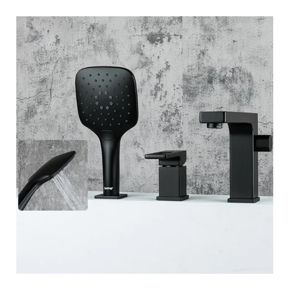 Смеситель для ванны Gappo G1117-6, черный фото 2