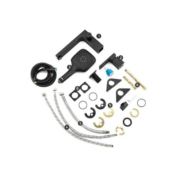 Смеситель для ванны Gappo G1117-6, черный фото 8