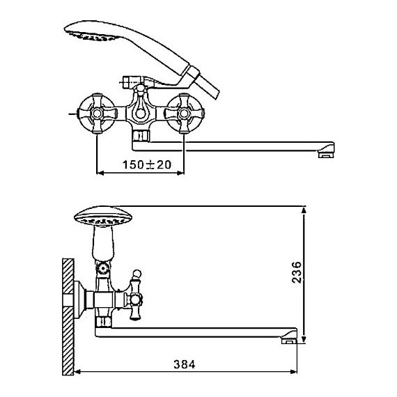Смеситель для ванны с душевым гарнитуром Gappo Pollmn G2242 фото 8