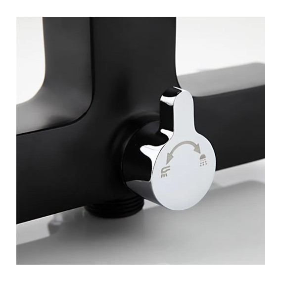 Смеситель для ванны с душевым гарнитуром Gappo Aventador G2250, черный/хром фото 5