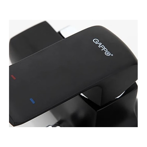 Смеситель для ванны с душевым гарнитуром Gappo Aventador G2250, черный/хром фото 4