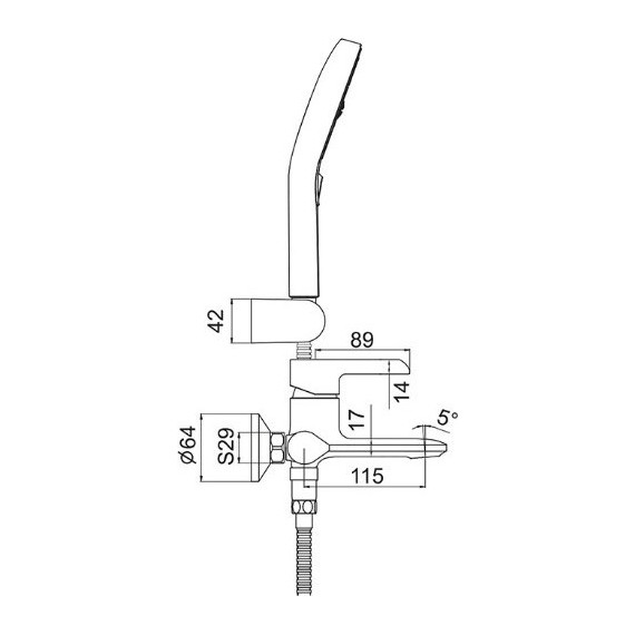 Смеситель для ванны с душевым гарнитуром Gappo G3203-6, черный/хром фото 6