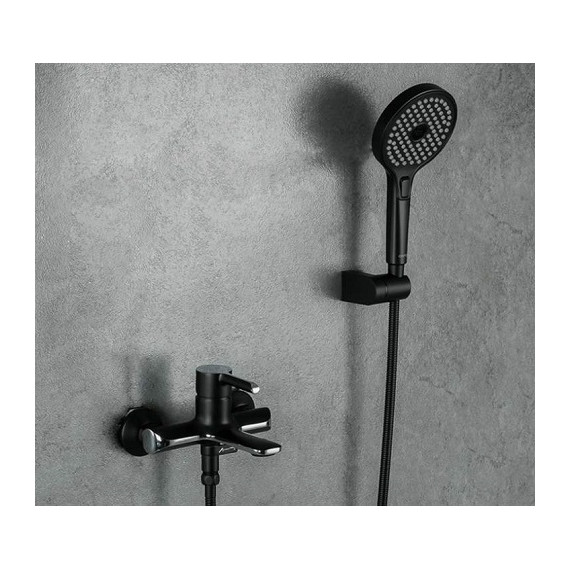 Смеситель для ванны с душевым гарнитуром Gappo G3203-6, черный/хром фото 2