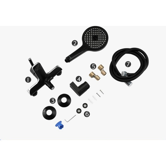 Смеситель для ванны с душевым гарнитуром Gappo G3203-6, черный/хром фото 5