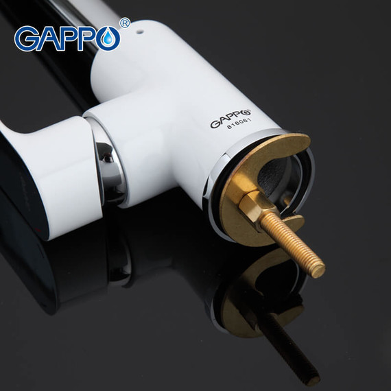 Смеситель для кухни Gappo Noar G4048, белый/хром фото 5