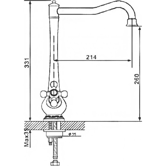 Смеситель для кухни Gappo Tubin G4065-3, красное золото фото 4