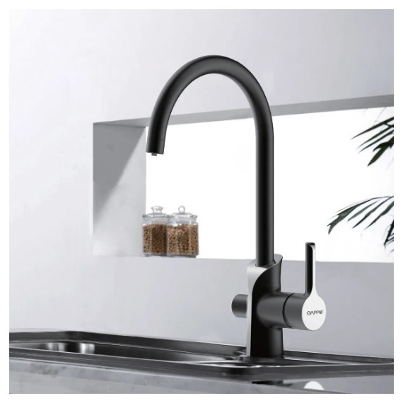 Смеситель для кухни Gappo G4303-6, черный/хром фото 2