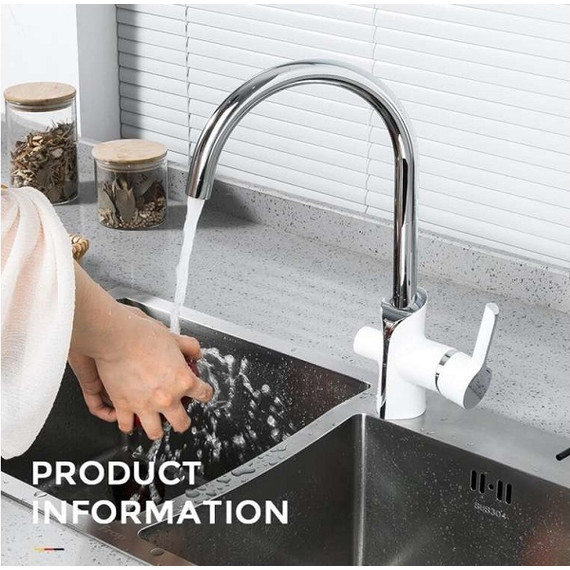 Смеситель для кухни Gappo G4303-8, белый/хром фото 2