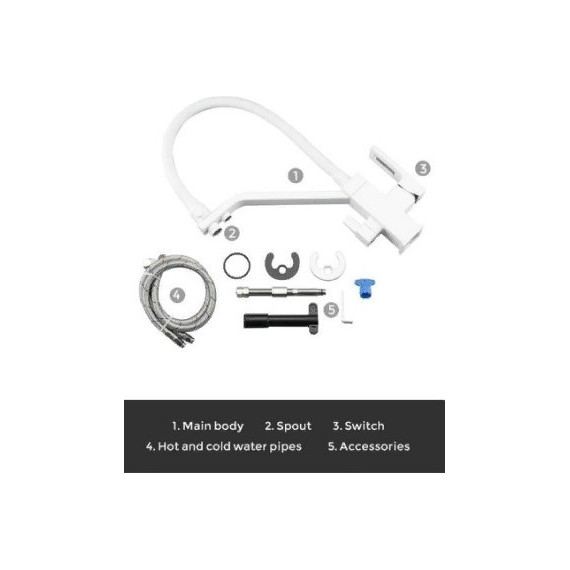 Смеситель для кухни Gappo G4317-8, белый/хром фото 7