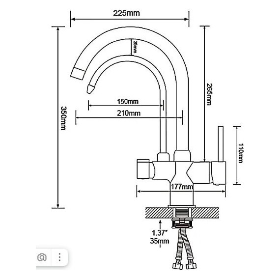 Смеситель для кухни Gappo G4398-10, сатин фото 7