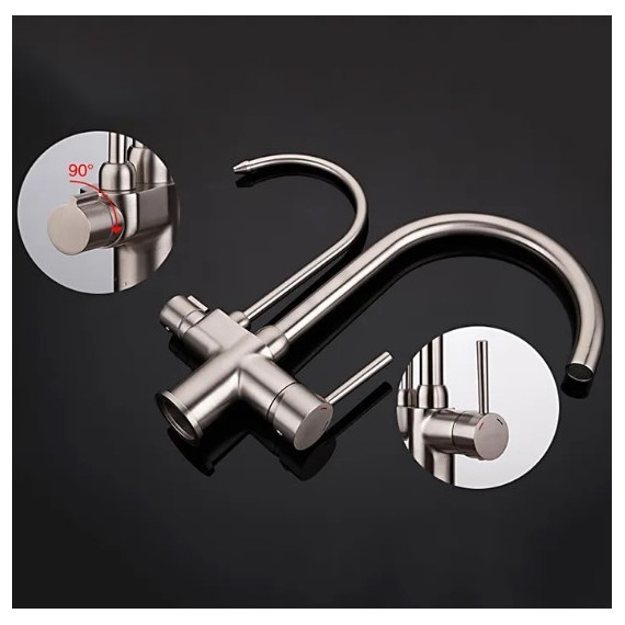 Смеситель для кухни Gappo G4398-10, сатин фото 4