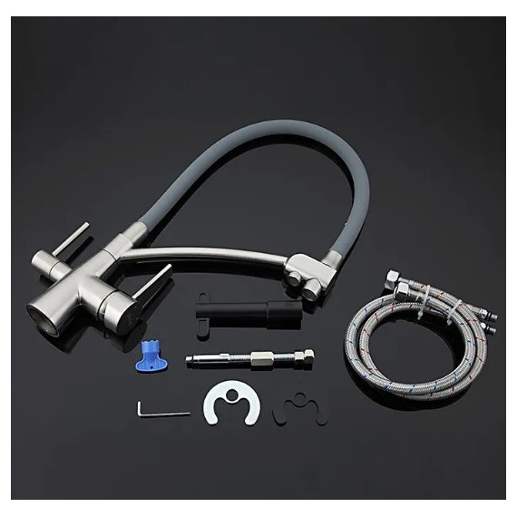 Смеситель для кухни Gappo G4398, серый/сатин - 9 Смеситель для кухни Gappo G4398, серый/сатин фото 9