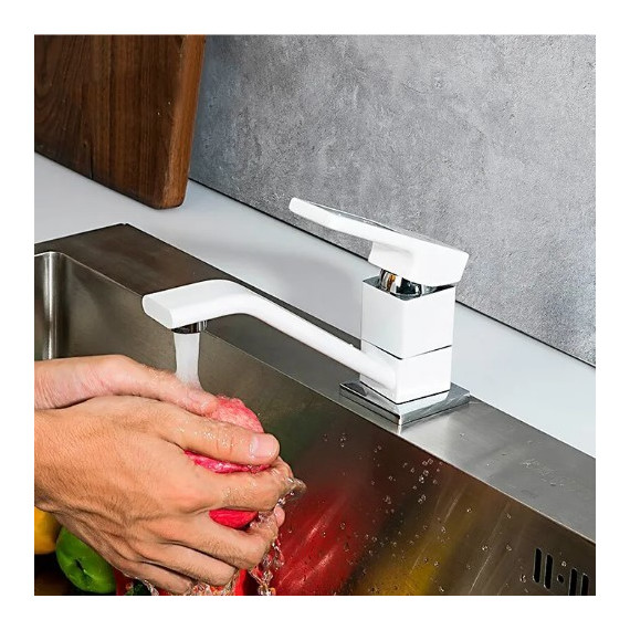 Смеситель для кухни Gappo G4517-8, белый/хром фото 3