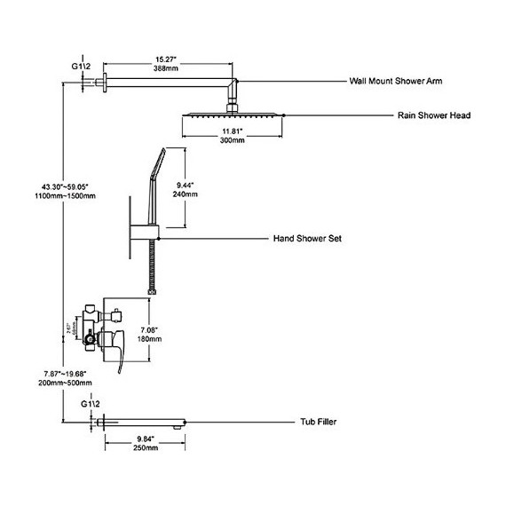 Душевая система для ванны Gappo G7102 - 10 Душевая система для ванны Gappo G7102 фото 10