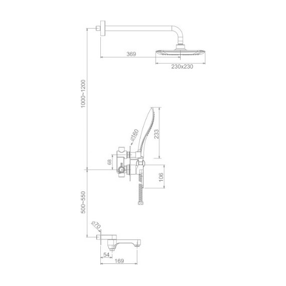 Душевая система для ванны Gappo Noar G7148-8, белый/хром фото 10