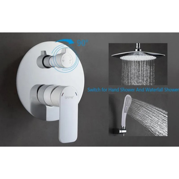 Душевая система для ванны Gappo Noar G7148-8, белый/хром фото 3