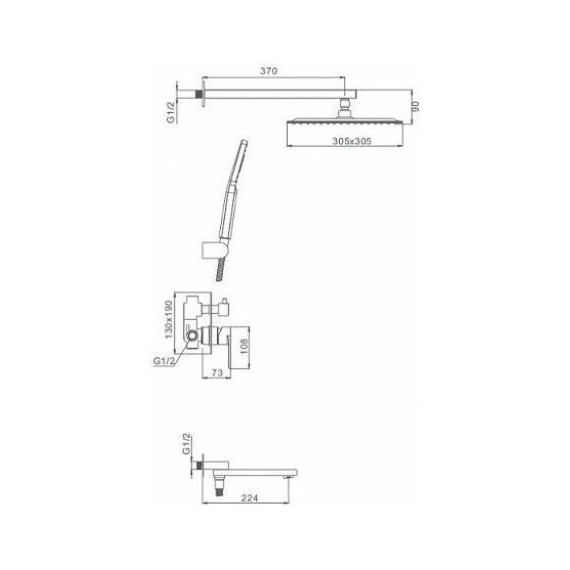 Душевая система для ванны Gappo G7199-20, сатин - 4 Душевая система для ванны Gappo G7199-20, сатин фото 4
