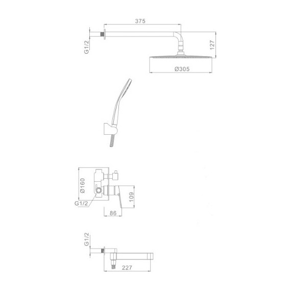 Душевая система для ванны Gappo G7199-30, сатин - 8 Душевая система для ванны Gappo G7199-30, сатин фото 8