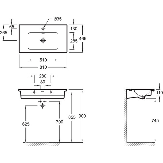 Тумба подвесная с раковиной Jacob Delafon Madeleine 80 см EB2053-J53, чёрный матовый фото 8