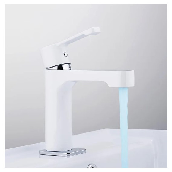 Смеситель для раковины Gappo Tomahawk G1002-8, белый/хром - 2 Смеситель для раковины Gappo Tomahawk G1002-8, белый/хром фото 2