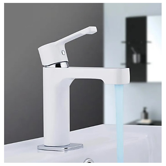 Смеситель для раковины Gappo Tomahawk G1002-8, белый/хром - 3 Смеситель для раковины Gappo Tomahawk G1002-8, белый/хром фото 3