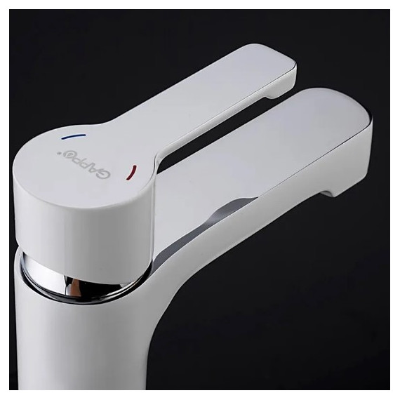 Смеситель для раковины Gappo Tomahawk G1002-8, белый/хром - 5 Смеситель для раковины Gappo Tomahawk G1002-8, белый/хром фото 5