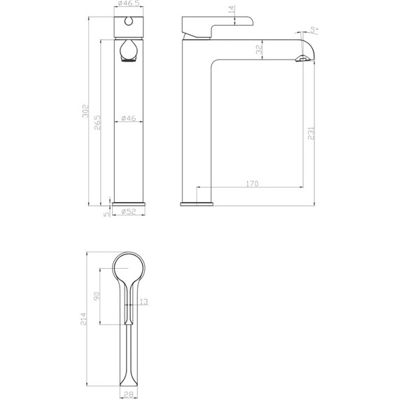 Смеситель для раковины высокий Gappo G1003-18, белый/хром - 8 Смеситель для раковины высокий Gappo G1003-18, белый/хром фото 8