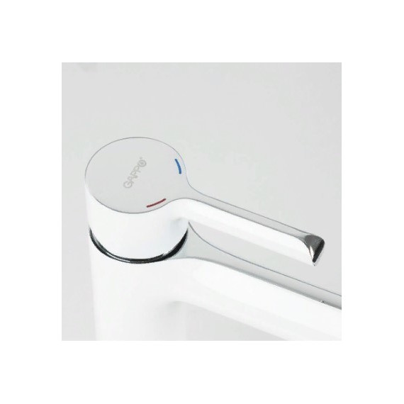 Смеситель для раковины высокий Gappo G1003-18, белый/хром - 4 Смеситель для раковины высокий Gappo G1003-18, белый/хром фото 4