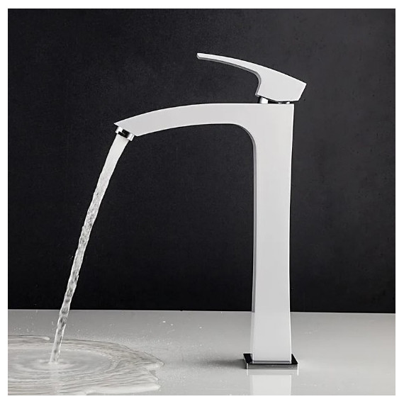 Смеситель для раковины высокий Gappo Jacob G1007-18, белый/хром - 4 Смеситель для раковины высокий Gappo Jacob G1007-18, белый/хром фото 4