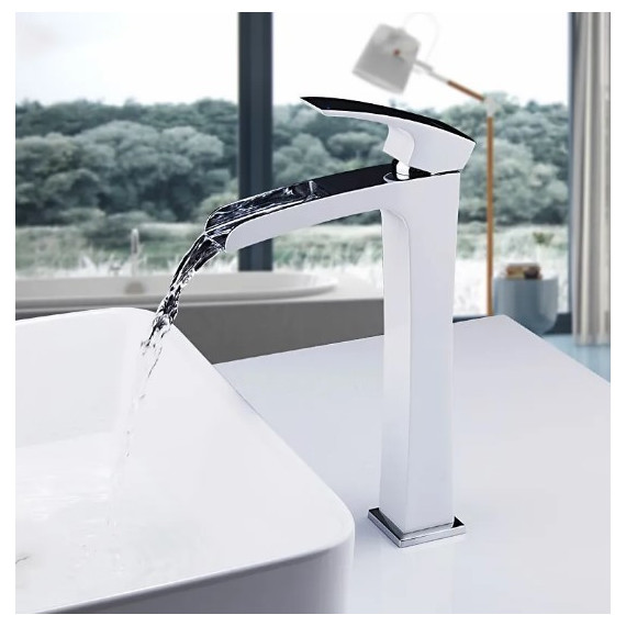 Смеситель для раковины высокий Gappo Jacob G1007-31, белый/хром - 2 Смеситель для раковины высокий Gappo Jacob G1007-31, белый/хром фото 2